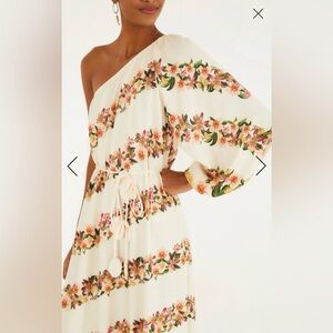 FARM Rio Floral One-Shoulder Dress